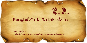 Menyhért Malakiás névjegykártya